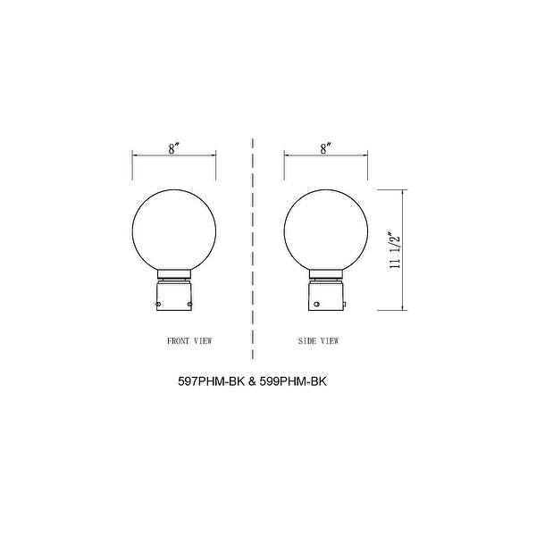 Laurent 1 Light Outdoor Post Mount Fixture - Black