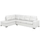 preview thumbnail 1 of 3, Liam Top Grain Leather Tufted Sectional Chaise Sofa White - Left Facing