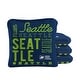 preview thumbnail 1 of 2, Seattle Football Navy Blue Dual Sided Cornhole Bags