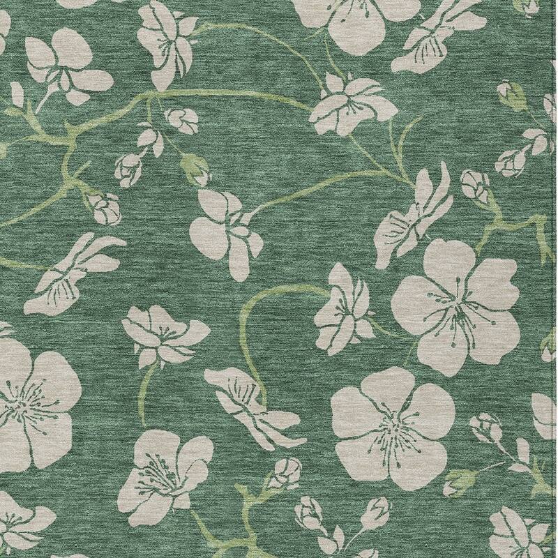 HomeRoots Floral Transitional Rectangle Outdoor Rug