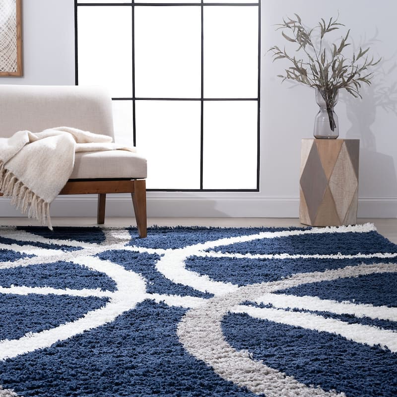 Upscale Shag Modern & Contemporary Abstract Indoor Area Rug