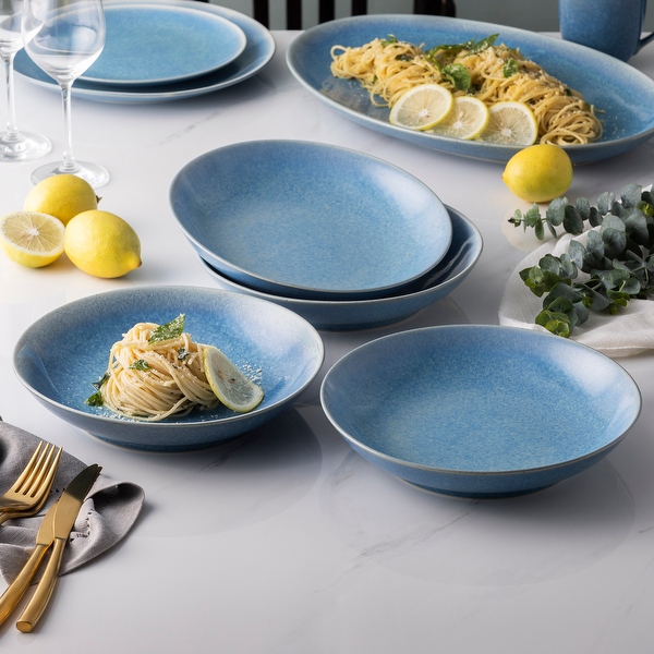 Colorwave Kiln Azure Set of 4 Coupe Pasta Bowls, 9.25
