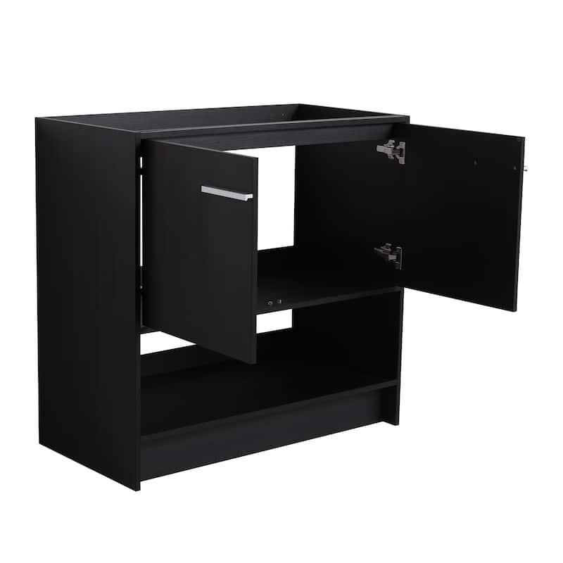 36" Bathroom Vanity, 2 Doors, Freestanding Bathroom Cabinet Vanity, Plywood (Excluding Sink)
