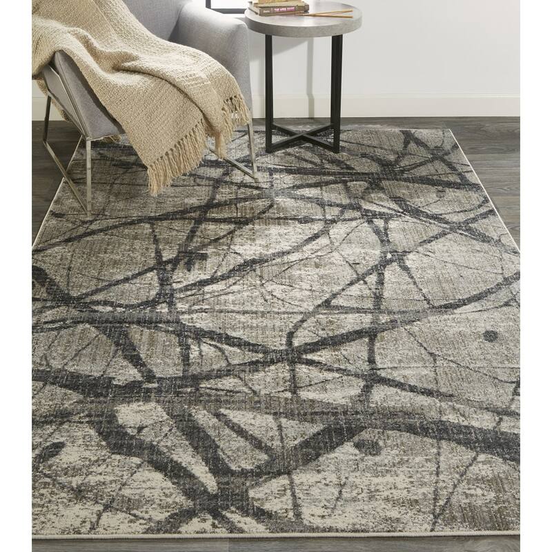 Teze Abstract Stain Resistant Area Rug By HomeRoots - 2' x 3'