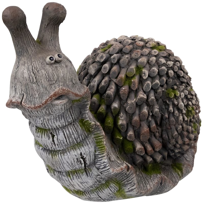 Slowpoke Snail Outdoor Garden Statue - 15"