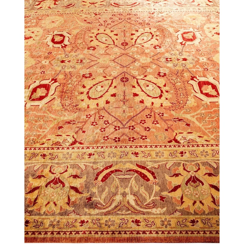 Overton Hand Knotted Wool Vintage Inspired Traditional Ottoman Red Area Rug - 8' 1" x 9' 10"