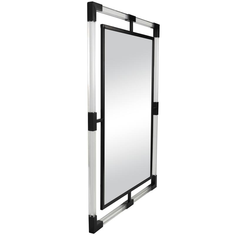 Metal Double Framed Wall Mirror with Acrylic Frame - Black or Gold - Roche River Decor