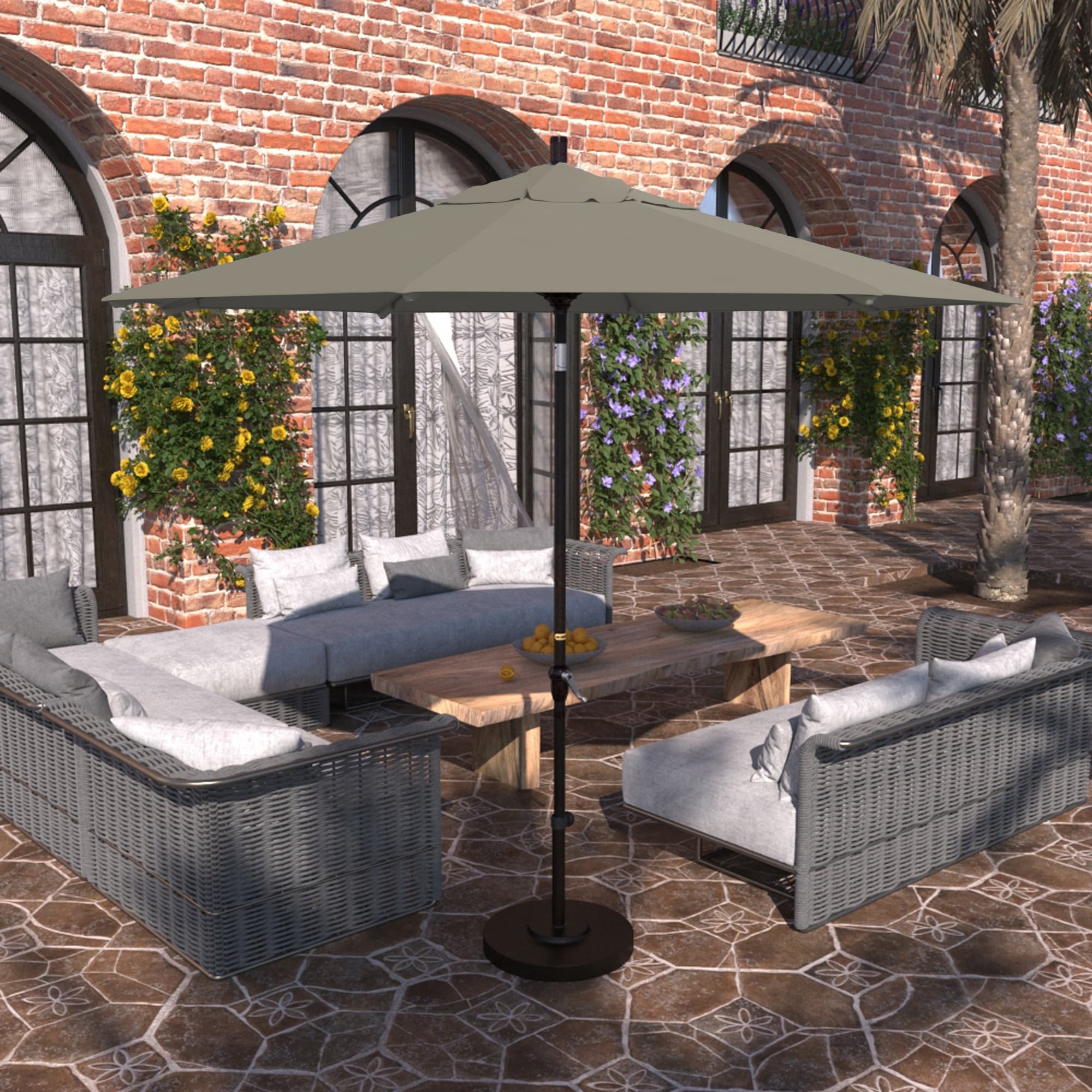 9' patio umbrella frame Formosa Covers 9ft Replacement Canopy 8 Ribs in Fuchsia (Canopy Only) but you will also enjoy the generous shade it provides for years to come California Umbrella 9' Cantilever Umbrella