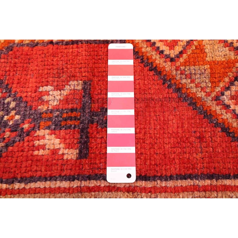 ECARPETGALLERY Hand-knotted Melis Vintage Red Wool Rug - 2'11 x 10'9