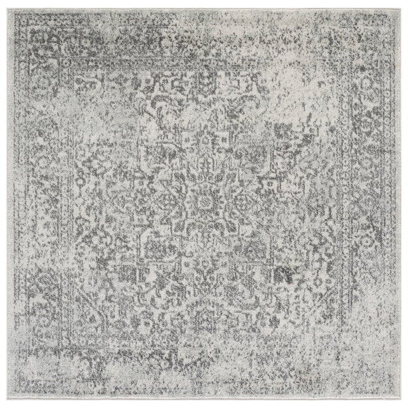 SAFAVIEH Evoke Pety Vintage Distressed Rug - 5'3" Square - Ivory/Grey