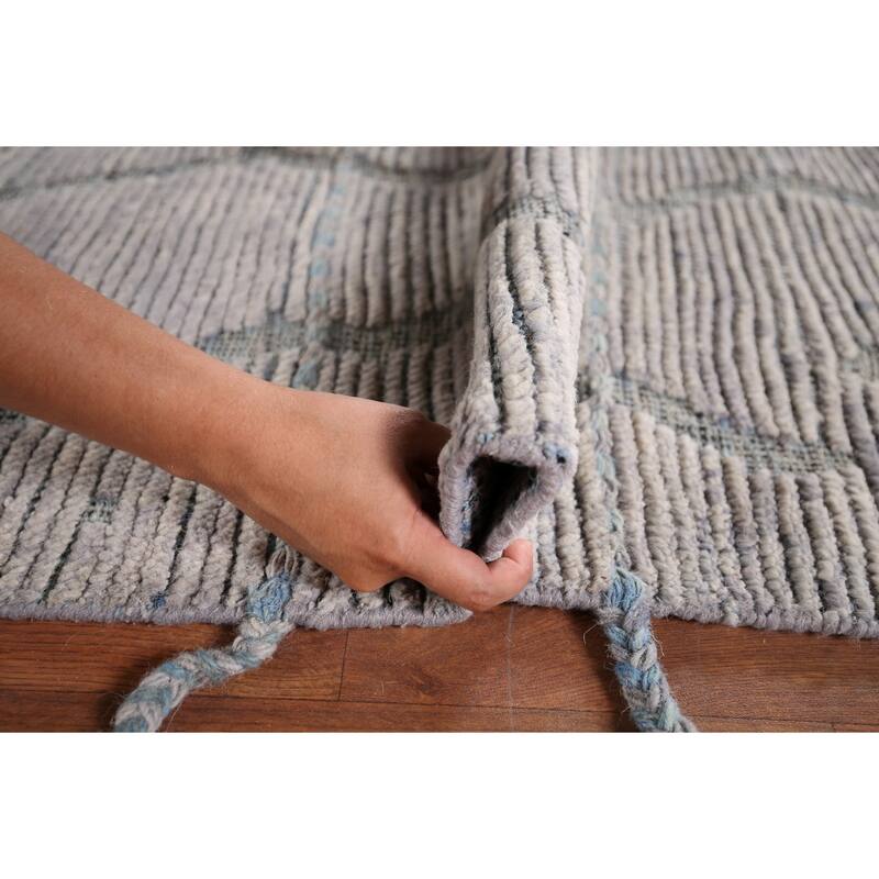 Moroccan Oriental Area Rug Hand-Knotted Bedroom Wool Carpet - 8'7"x 11'10"