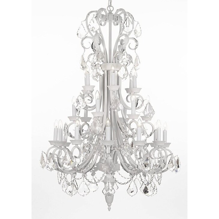 Swarovski Crystal Trimmed Wrought Iron Chandelier - Chandeliers For Bedrooms by Overstock.com