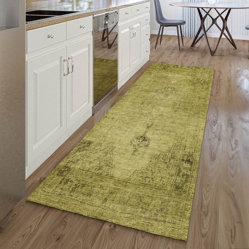 Premium Washable Super Soft Vintage Distressed Mayfield Rug - Gold - 2' 3" x 7' 6" - Runner