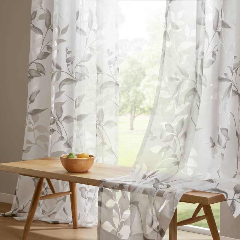 Madison Park Vera Burnout Printed Curtain Panel Single