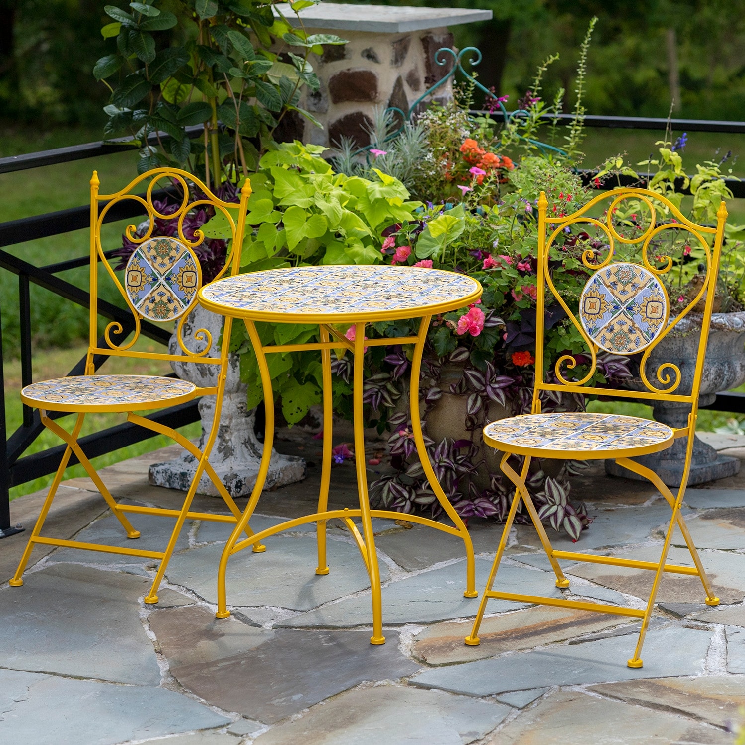 los angeles mosaic umbrella patio tables Umbria Set | Neille Olson Mosaics You will fall in love with outdoor living Mosaic Bistro Bed Bath And