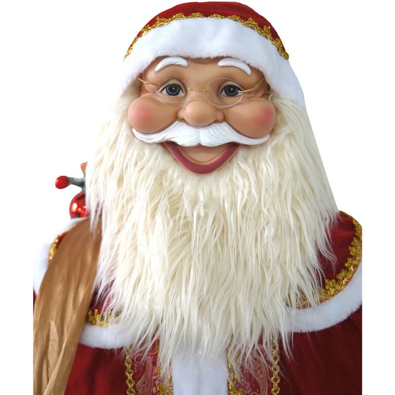 Christmas Time 58-In. Dancing Santa Claus with Naughty & Nice List, Gifts and Toy Sack, Animated Indoor Home Decor - 5 foot