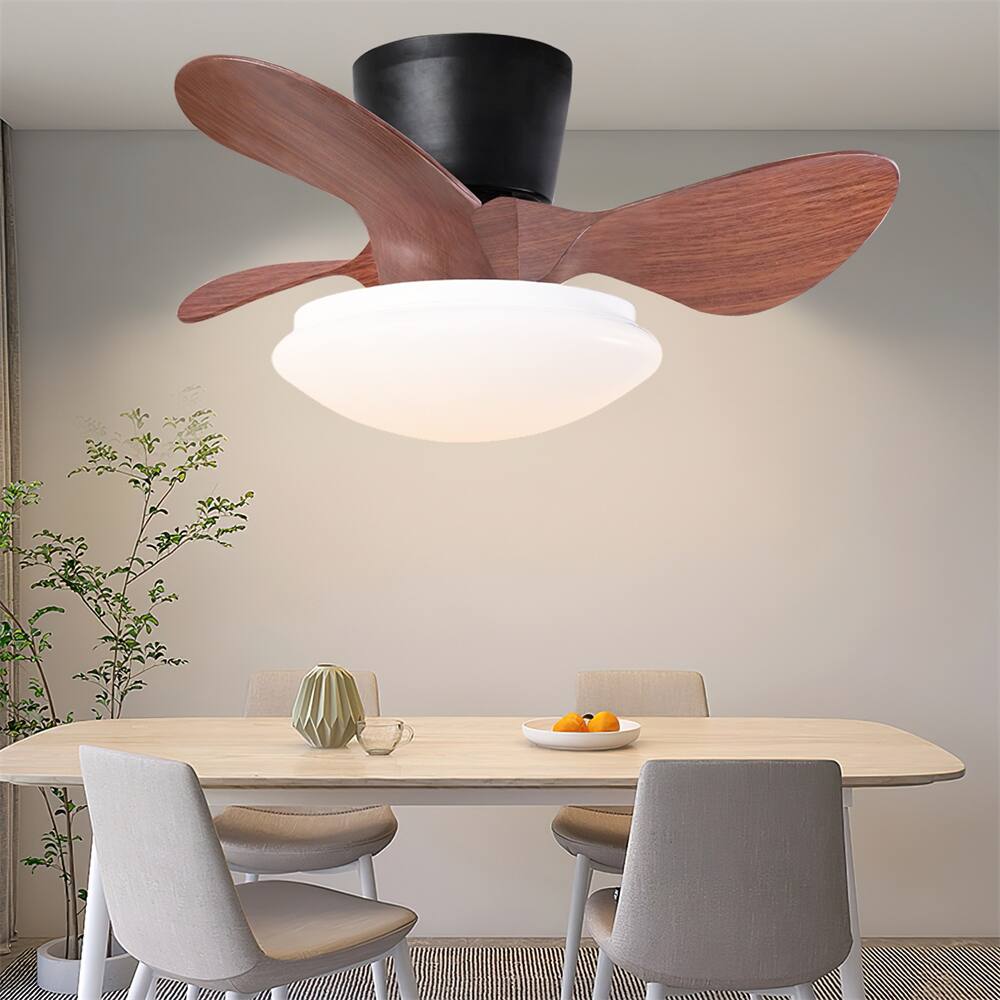 24"Flush Mount Ceiling Fan Lights with Remote and DC Quiet Motor