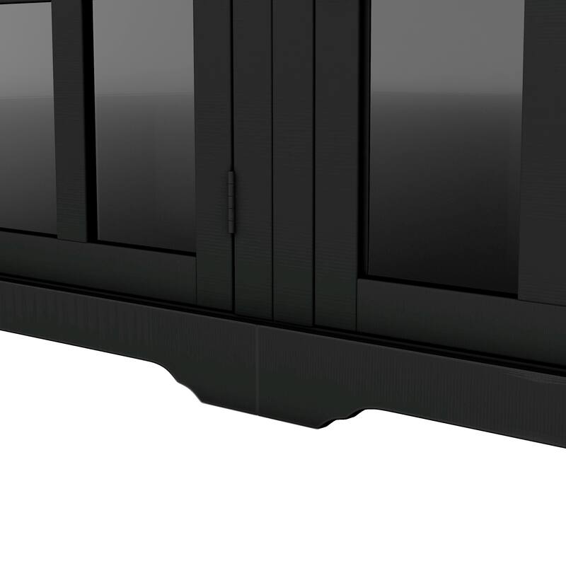 Large Entertainment Wall Unit Set with Open Storage, Wood TV Stand for TV Up to 70", Large Media Console with Cabinet