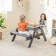 preview thumbnail 1 of 9, Kids Picnic Table Set with 3 Removable Bins - 38" x 30" x 21"(L x W x H) Grey