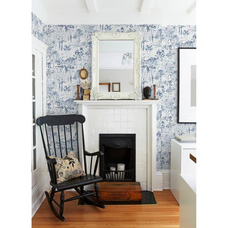 Chesapeake Walden Navy Forest Wallpaper