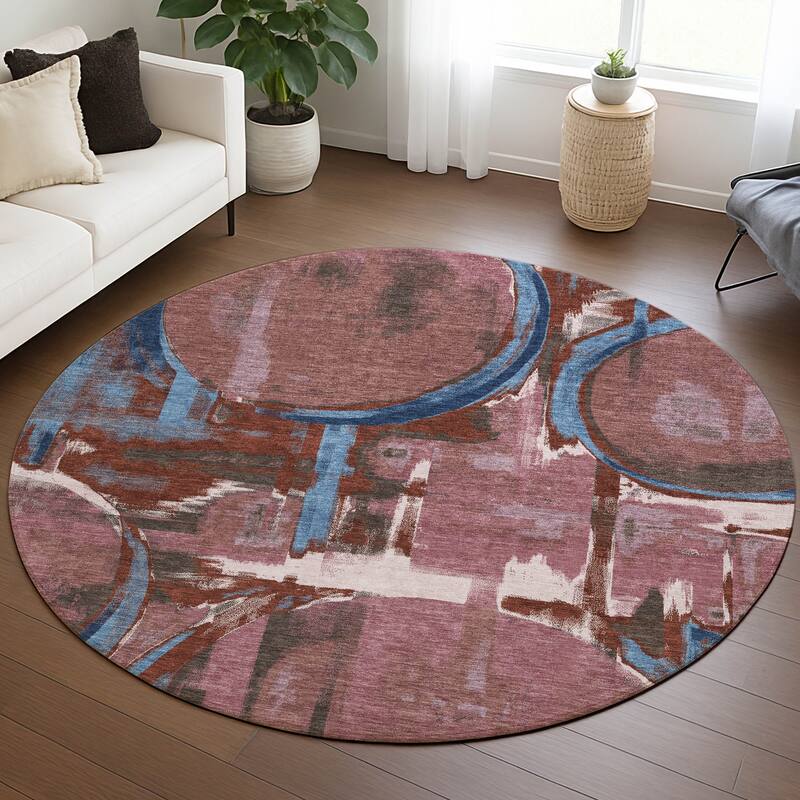 Machine Washable Indoor/ Outdoor Modern Erie Chantille Rug