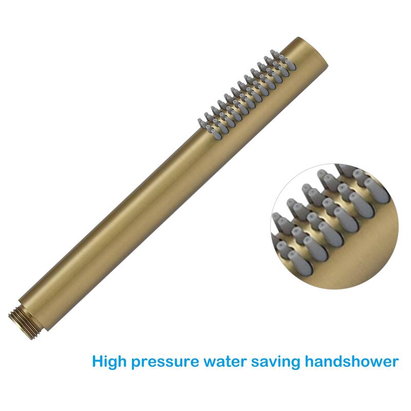 45''H White / Gold Freestanding Bathtub Faucet with Handheld Sprayer