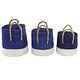 preview thumbnail 3 of 6, Blue Dried Plant Material Coastal Storage Basket (Set of 3)