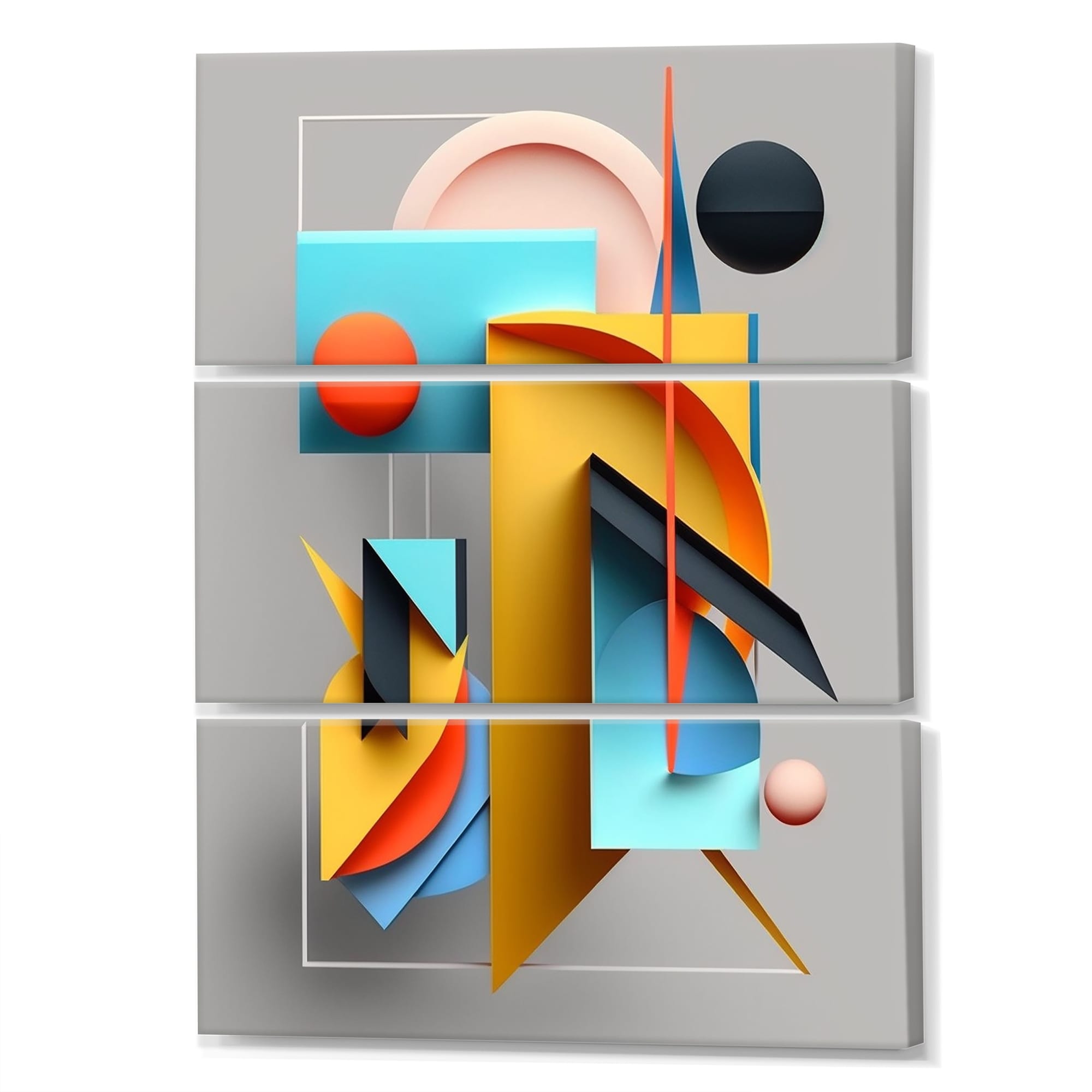 Designart Graphic Retro Compositions II Modern Geometric Canvas Wall Art  - Bed Bath & Beyond - 37758832
