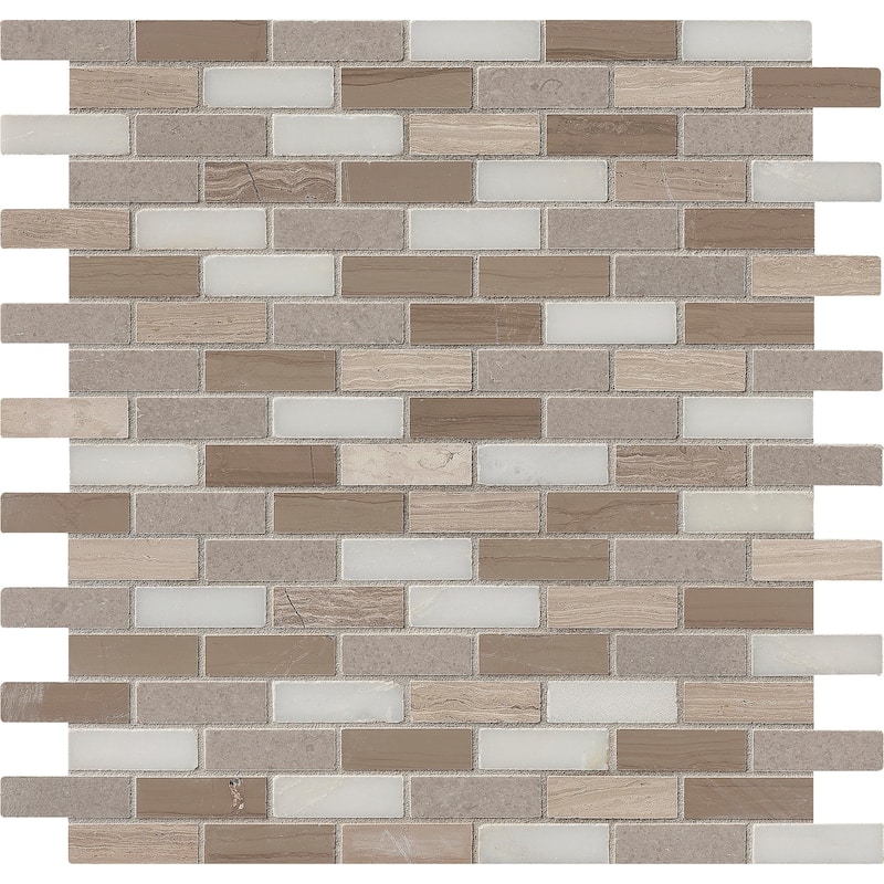 Ackland AKM-S-12X12BRH-CA 12" x 12" Marble and Stone Brick Mosaic Tile - Canyon Gale