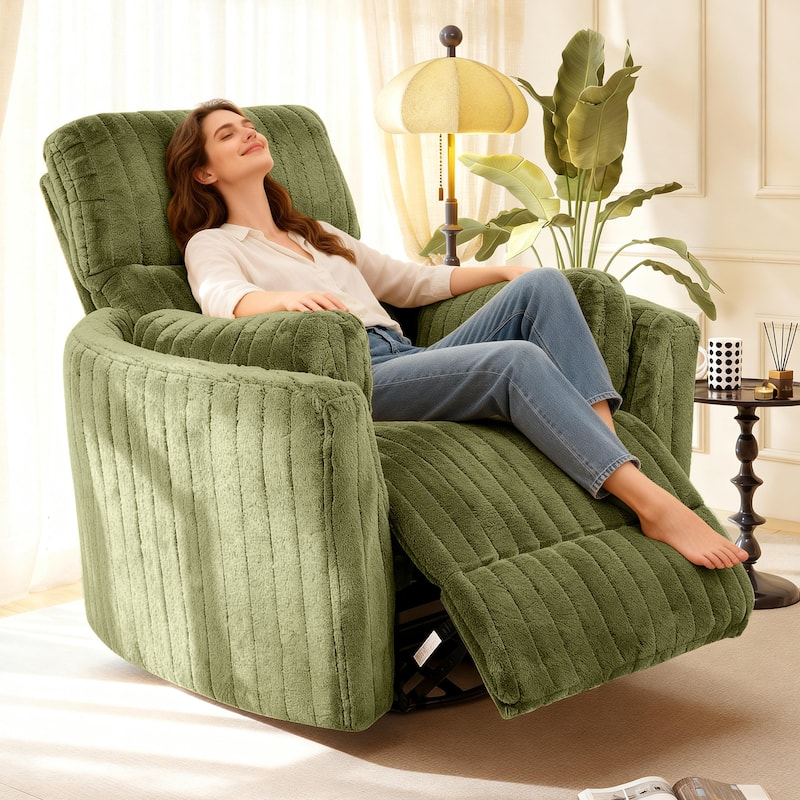 Rossetta Swivel Rocking Glider Power Recliner Chair with 24" Wide Seat & Type-C & USB Ports