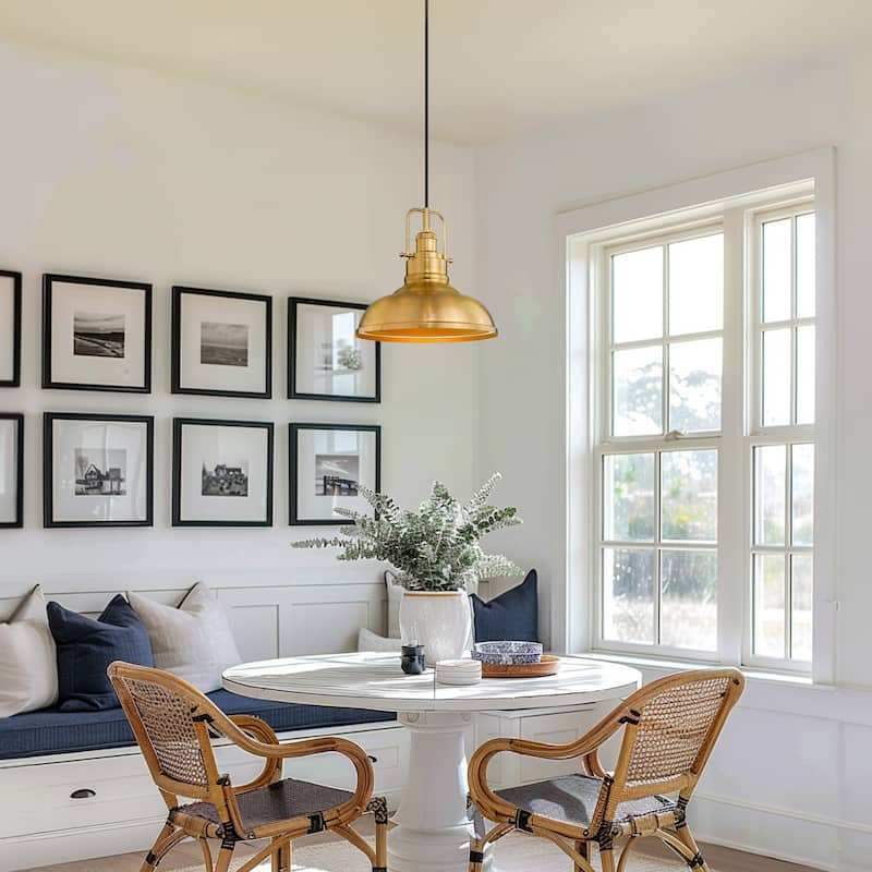 2 Pack Modern Pendant Lights with Metal Dome Lampshade