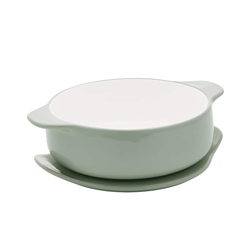 KitchenAid Vitrified Stoneware 8-Inch Round Baker, 2.25 Quart, Pistachio
