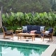 preview thumbnail 40 of 45, Cambridge Casual Lowell 5-piece Teak Wood Outdoor Conversation Set