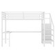 preview thumbnail 15 of 21, Stairway High Loft Bed with L-shaped Desk and Built-in Wardrobe, Metal Twin XL Loft Bed with Adjustable Shelves, LED and USB