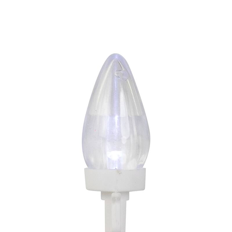 C7 LED Fourth of July Lights - Red, Blue and White - 16' White Wire - 50ct