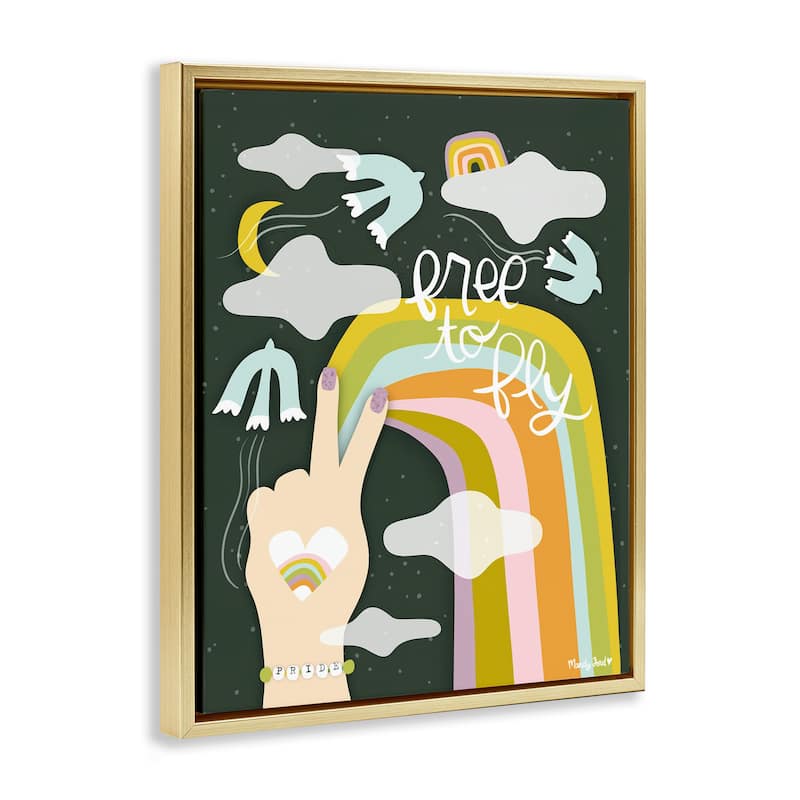 Stupell Boho Free To Fly Framed Floater Canvas Wall Art Design By Mandy Ford Art + Illustration
