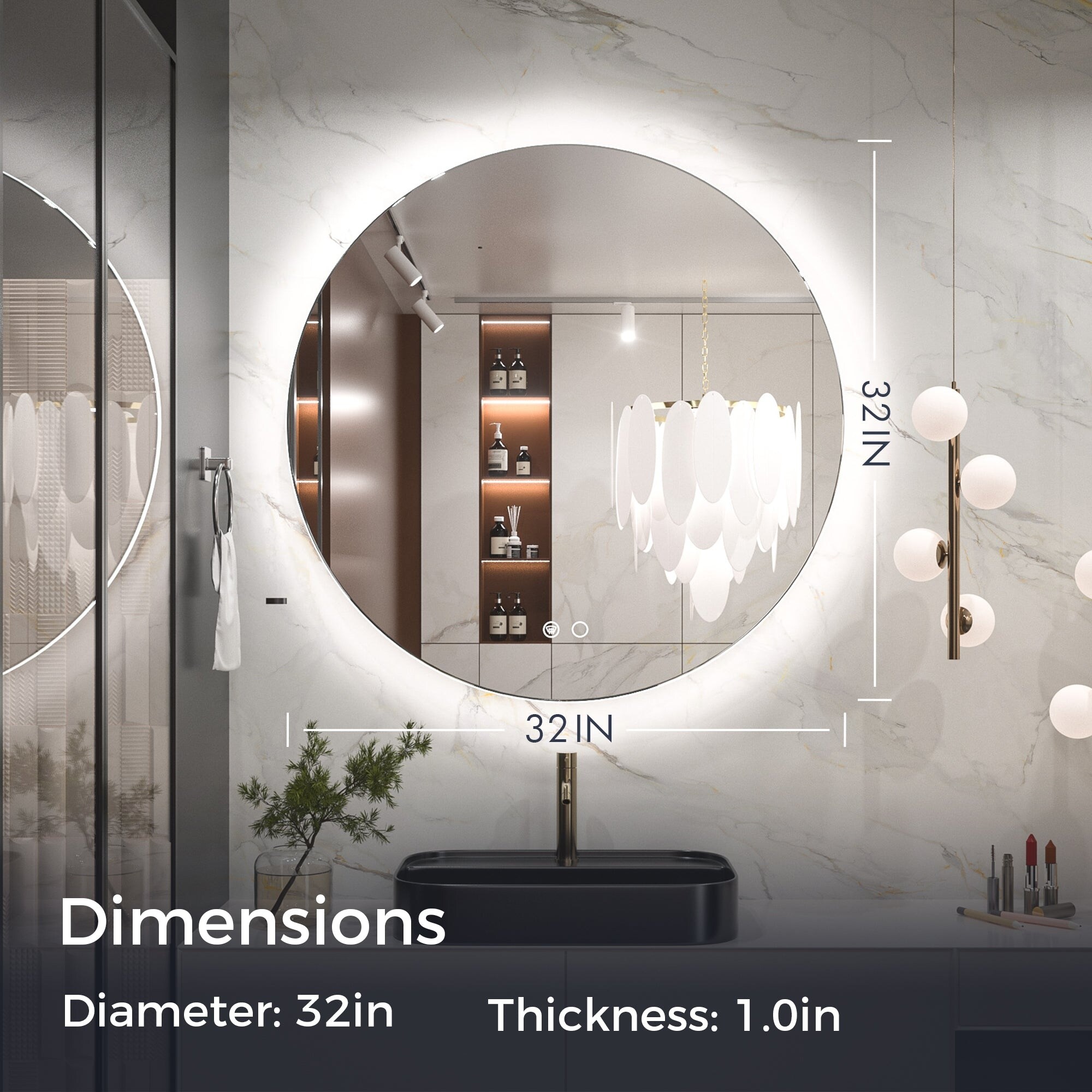 Bunnings backlit mirror top