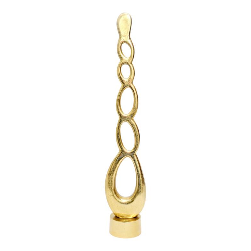 Aluminum Abstract Chelmsford Sculpture Home Decor - 32" Gold - 5" x 5" x 32" - 5" x 5" x 32" - Gold