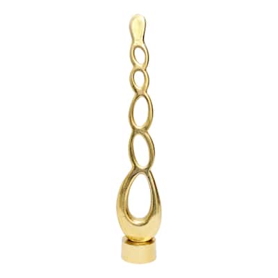 Aluminum Abstract Chelmsford Sculpture Home Decor - 32" Gold - 5" x 5" x 32"