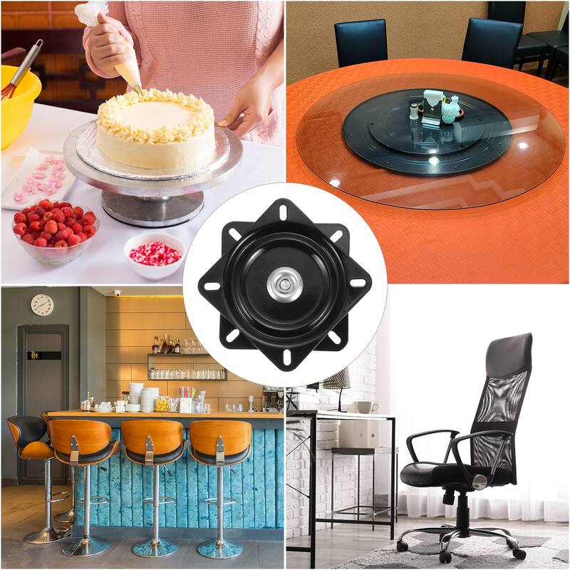 Bar Stools Swivel Plate, 1Pcs 5 Inch Square Bar Stool Seat Replacement - Black