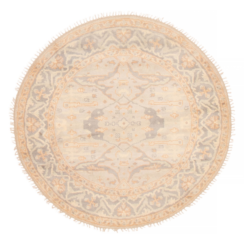 ECARPETGALLERY Hand-knotted Royal Oushak Light Grey Wool Rug - 5'11 x 5'11