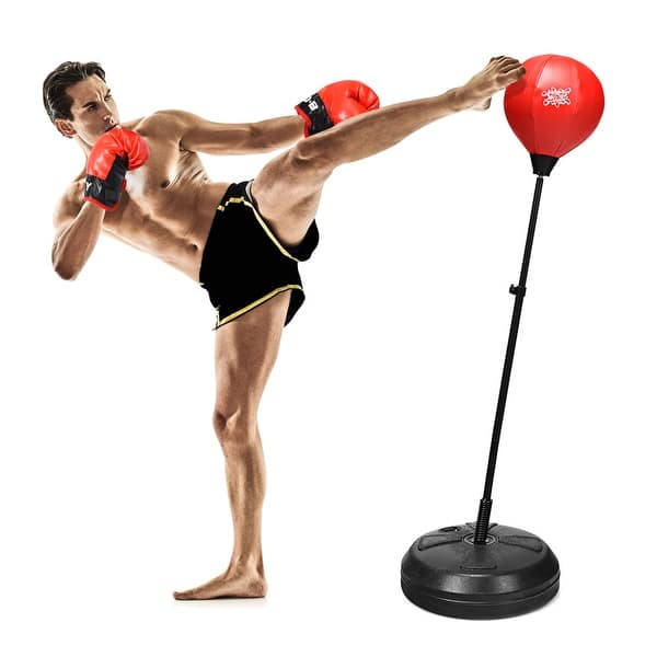 Inflatable Kids Punching Bag with Boxing Gloves, 47 High Free Standing  Bounce