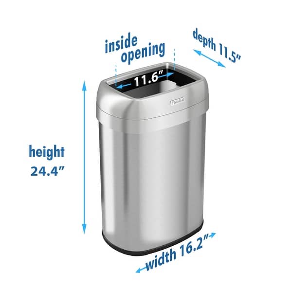 iTouchless 13 Gal. Oval Open Top Stainless Steel Trash Can Bed Bath
