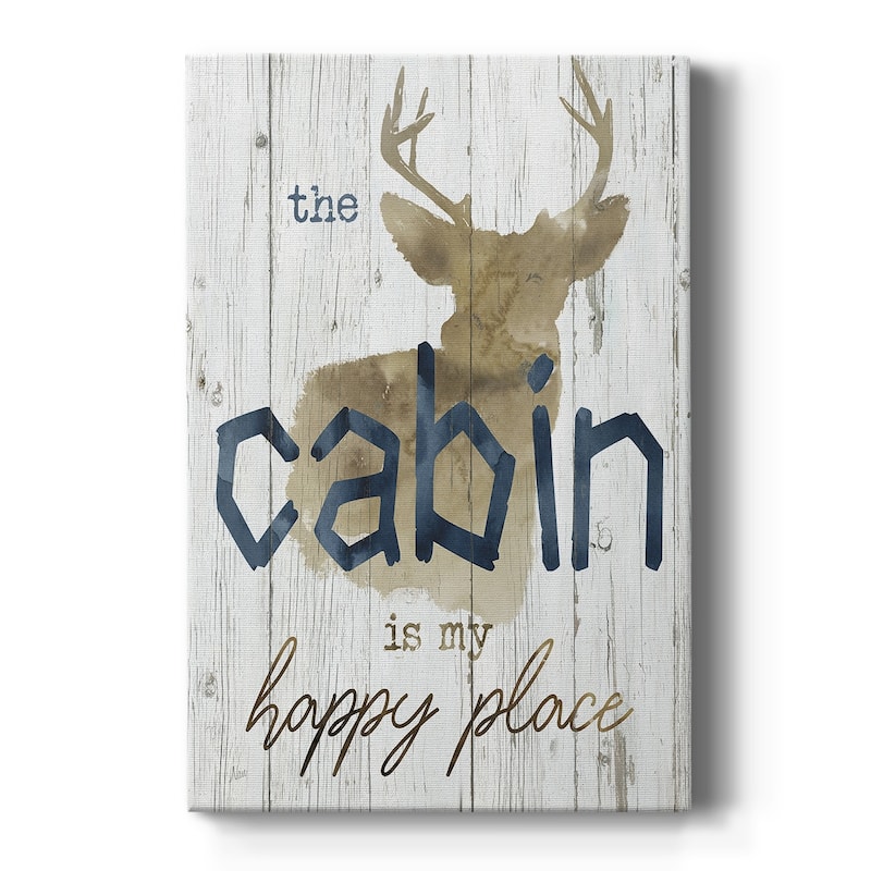 Happy Place Cabin Premium Gallery Wrapped Canvas - Ready to Hang - 24X36