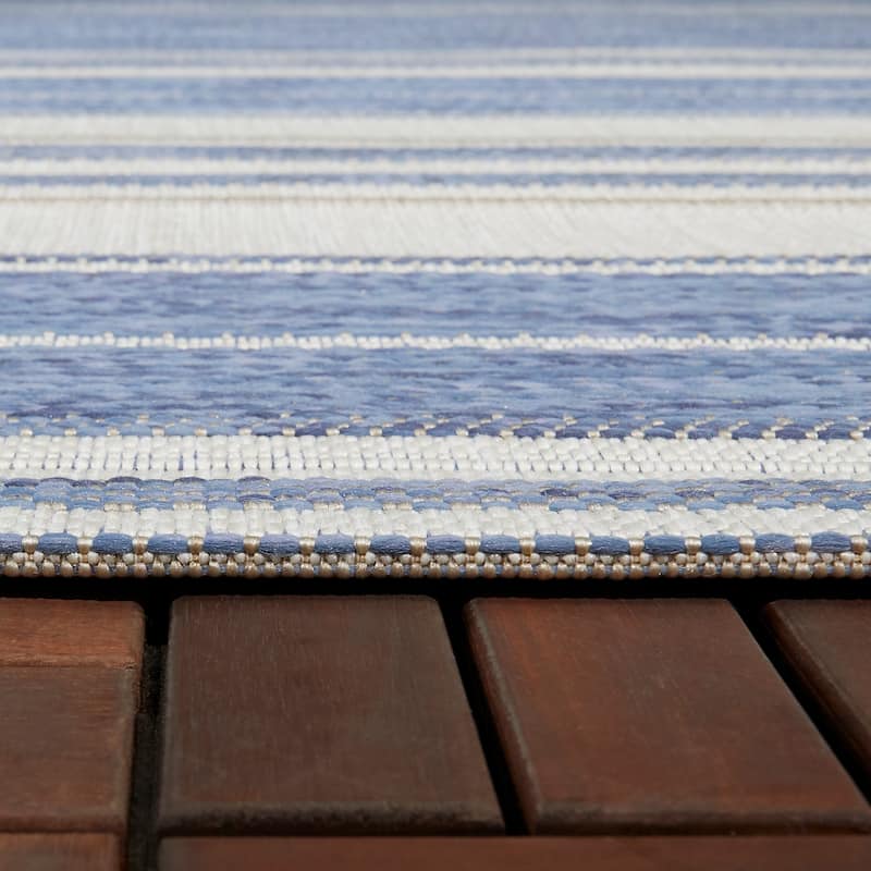 Alexie Coastal Stripes Indoor/ Outdoor Area Rug