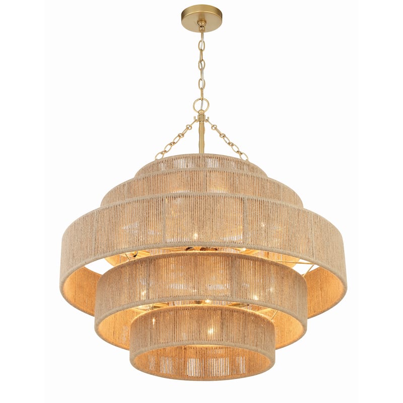 Shyla 20 Light Soft Gold Chandelier - 32"W x 33"H x 32"D