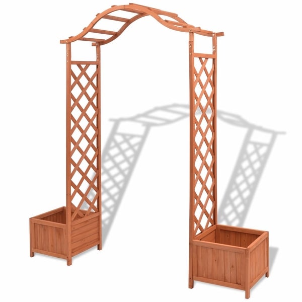 vidaXL Solid Wood Garden Arch Pergola Trellis Plants Support Outdoor Archway