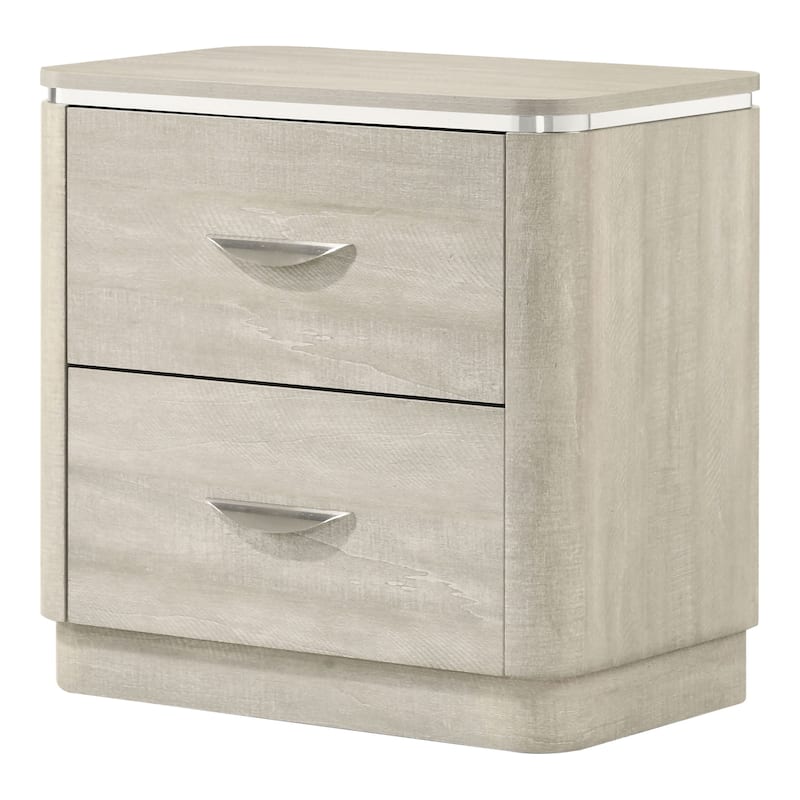 Furniture of America Krale Modern Grey Wood 2-Drawer Nightstand
