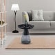 preview thumbnail 4 of 13, Black Titanium Coffee Table with Smoky Gray Glass Base, Round 19x20