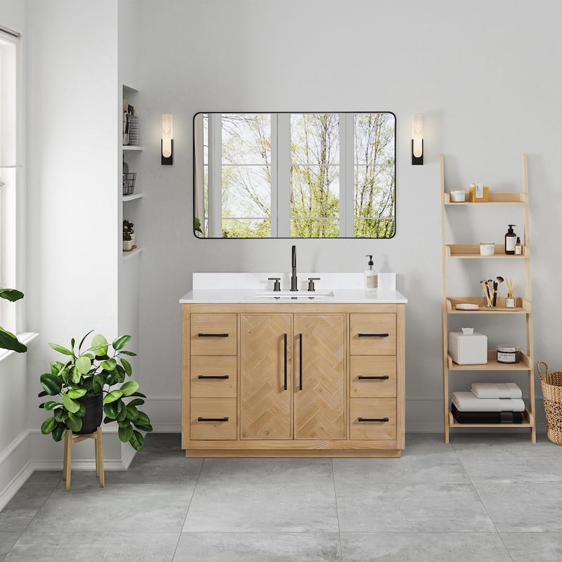 Altair Bellavia Bath Vanity in Weathered Fir with Mirror